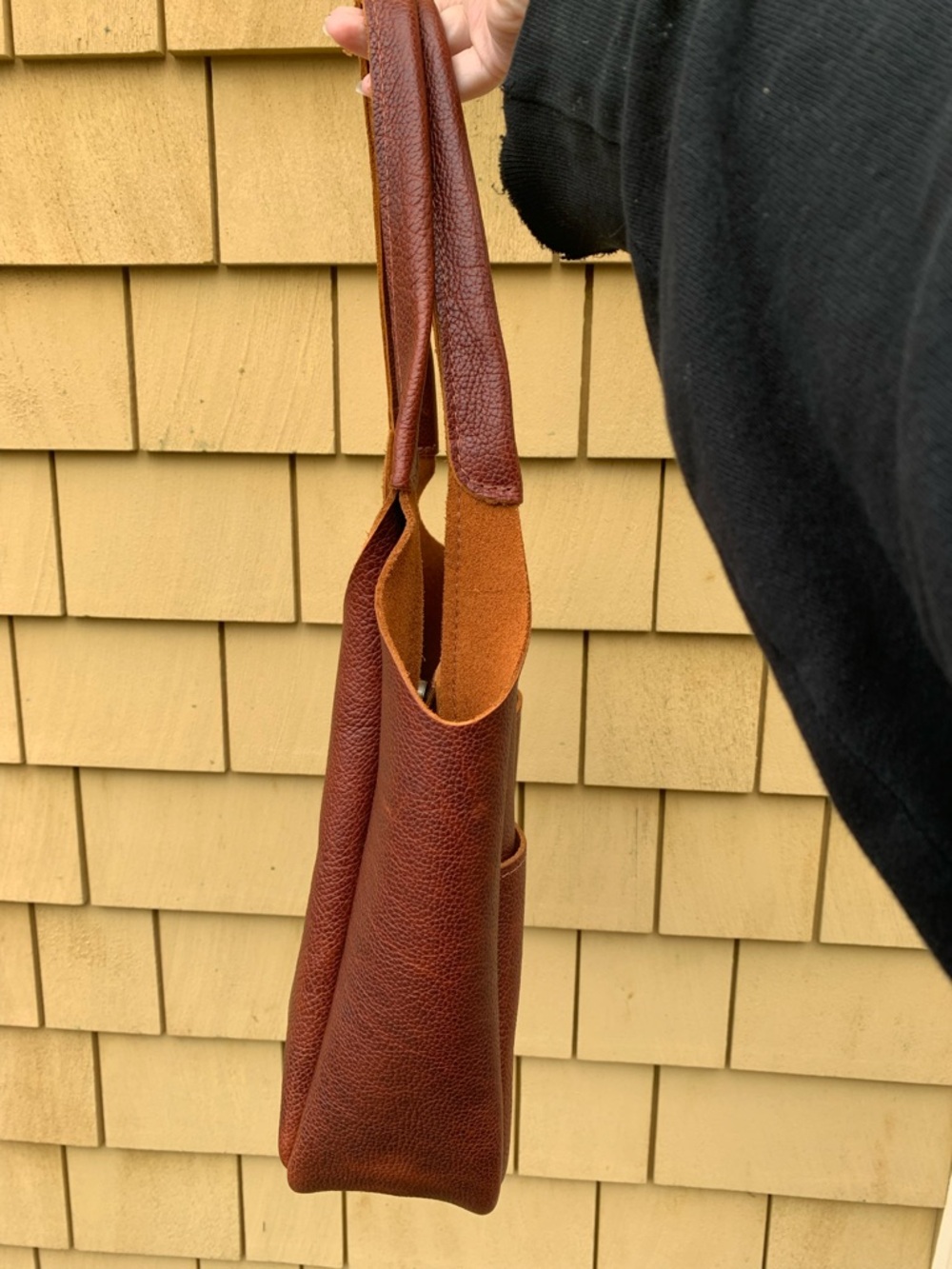 Portland Leather Goods large Madison shoulder bag in nutmeg BNWT - Picture 4 of 6